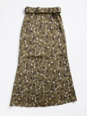 The Fifth Label Olive Floral Midi Skirt with Belt
